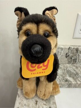 Cozy Friends German Shepherd Plush Dog 12”  w/ Tag, Super Soft & Realistic